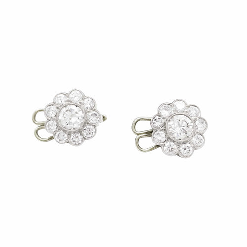 Boucles d'oreilles Boucles d'oreilles en platine, or blanc et diamants 58 Facettes 35981