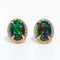Boucles d'oreilles Boucles d'oreilles en or jaune 14 ct, opales noires et diamants 58 Facettes E0062