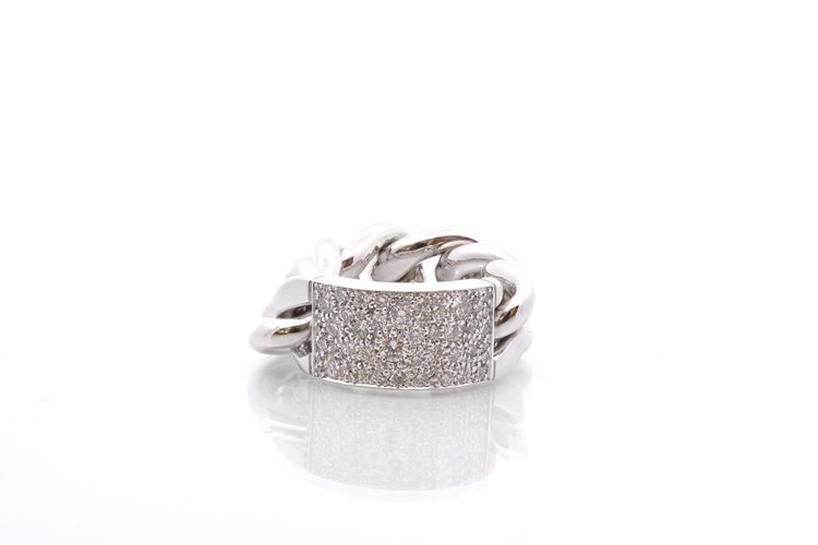 Bague 51 Dior - Bague gourmette en or 18k et diamants 58 Facettes 26906dv