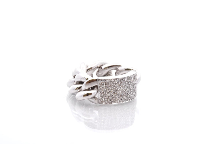 Bague 51 Dior - Bague gourmette en or 18k et diamants 58 Facettes 26906dv