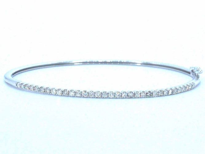 Bracelet Bracelet jonc en or blanc 14 carats et diamants naturels 58 Facettes 2381