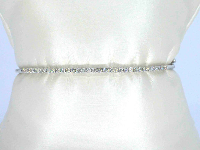Bracelet Bracelet jonc en or blanc 14 carats et diamants naturels 58 Facettes 2381
