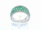 Bague 54 Bague pavée en or blanc, diamants naturels et émeraudes 58 Facettes 2382