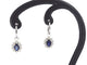 Boucles d'oreilles Boucles d'oreilles pendantes en or blanc 14k, diamants et saphirs 58 Facettes 2384