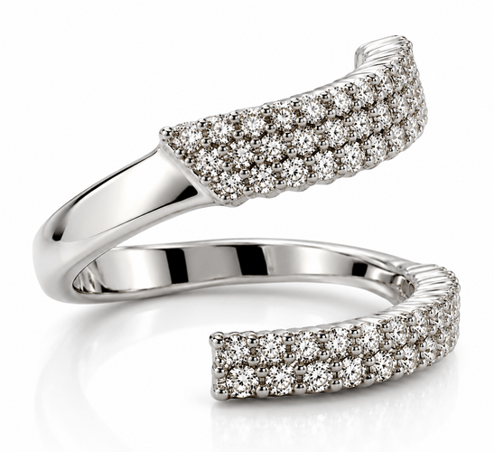 Bague 54 Miluna - Bague spirale en or blanc 18 carats et diamants 58 Facettes 91066