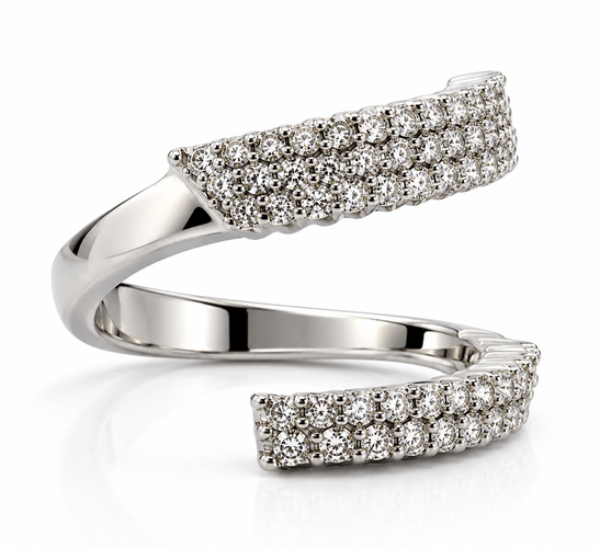 Bague 54 Miluna - Bague spirale en or blanc 18 carats et diamants 58 Facettes 91066