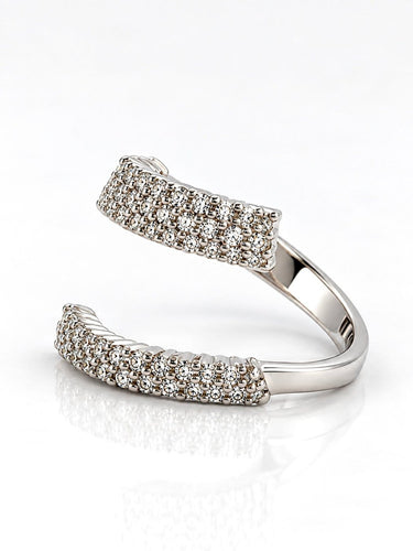 Bague 54 Miluna - Bague spirale en or blanc 18 carats et diamants 58 Facettes 91066