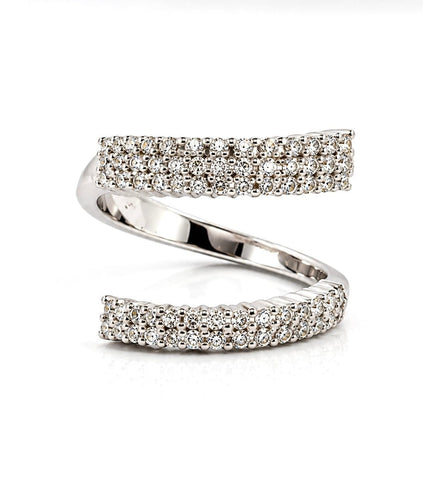 Bague 54 Miluna - Bague spirale en or blanc 18 carats et diamants 58 Facettes 91066