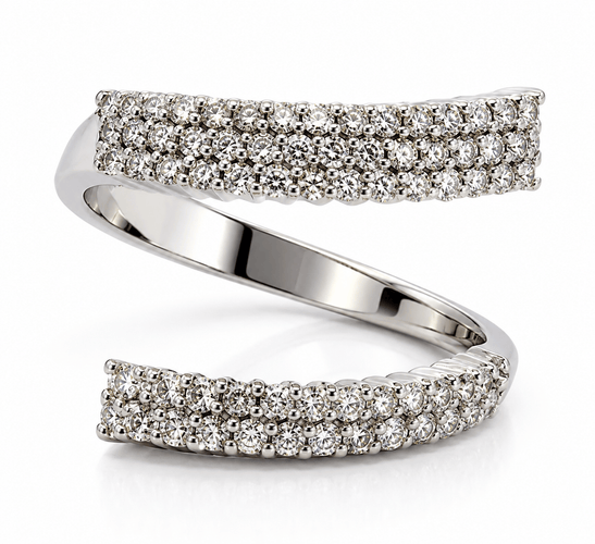 Bague 54 Miluna - Bague spirale en or blanc 18 carats et diamants 58 Facettes 91066