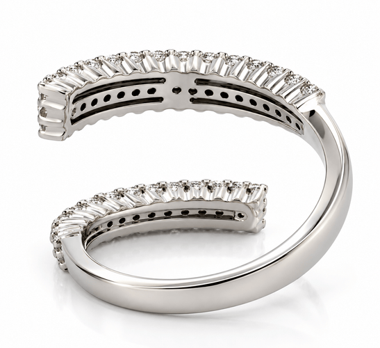 Bague 54 Miluna - Bague spirale en or blanc 18 carats et diamants 58 Facettes 91066