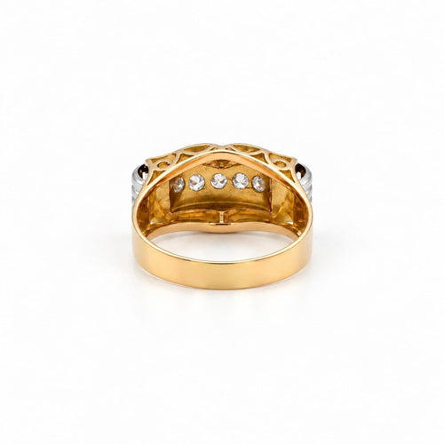 Bague 60 Tank - Bague en or rose, or blanc et diamants 58 Facettes 1.0001673/2