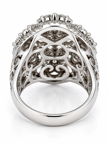 Bague 51 Bague ajourée en or gris 18 carats et diamants 58 Facettes 91063