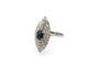 Bague 59 Bague marquise en or blanc, saphir et diamants 58 Facettes 13608