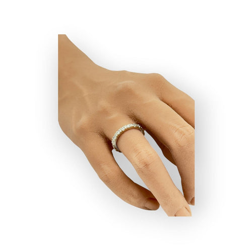 Bague 54 Alliance tour complet en or blanc 750 et diamants 58 Facettes 149070950