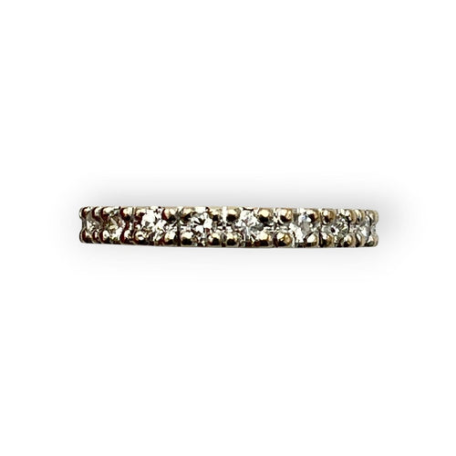 Bague 54 Alliance tour complet en or blanc 750 et diamants 58 Facettes 149070950