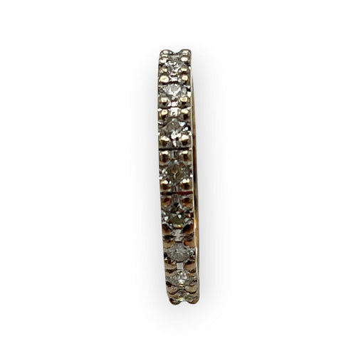 Bague 54 Alliance tour complet en or blanc 750 et diamants 58 Facettes 149070950
