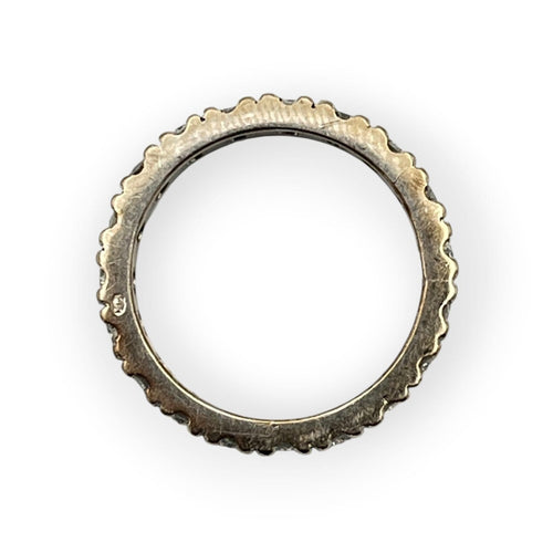 Bague 54 Alliance tour complet en or blanc 750 et diamants 58 Facettes 149070950