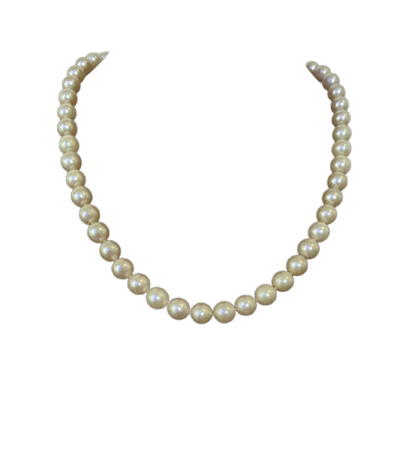 Akoya - Collier choker 49 perles, fermoir en or jaune 18K