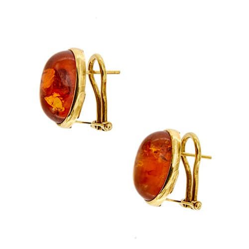 Boucles d'oreilles Boucles d’oreilles - Puces en or jaune 18 ct avec ambre 58 Facettes 38578