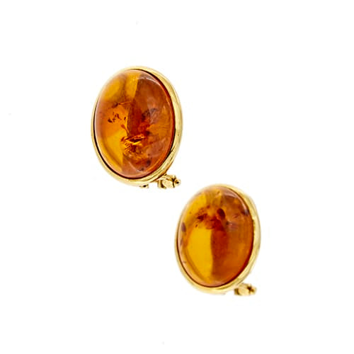 Boucles d'oreilles Boucles d’oreilles - Puces en or jaune 18 ct avec ambre 58 Facettes 38578