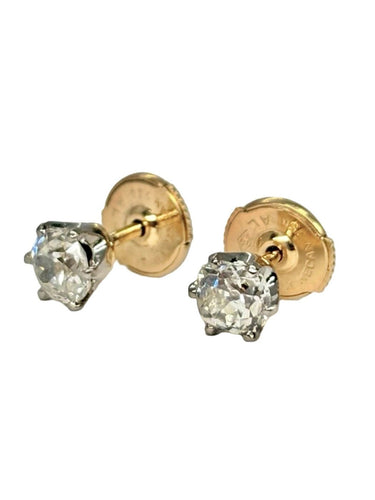 Boucles d'oreilles Puces d'oreilles en or jaune 18k et diamants 0,75 ct 58 Facettes 2298