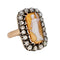 Bague 54 Bague victorienne en or jaune 18k, camée cornaline et diamants 58 Facettes