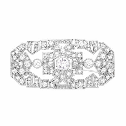 Broche Broche Art déco en platine, or blanc et diamants 58 Facettes 36012