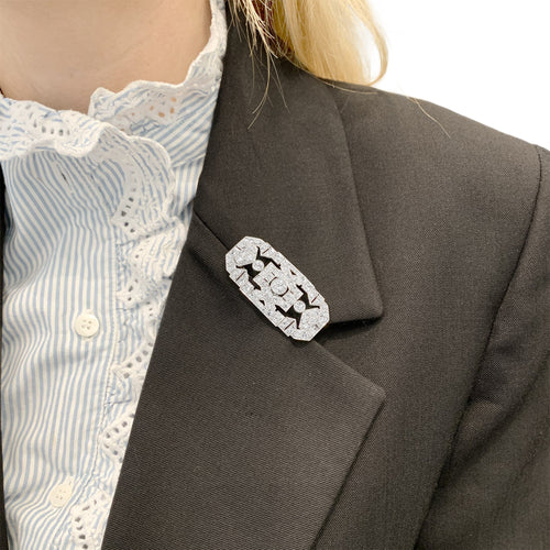 Broche Broche Art déco en platine, or blanc et diamants 58 Facettes 36012