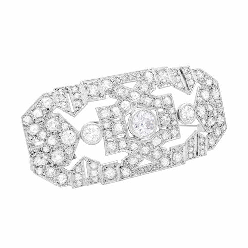 Broche Broche Art déco en platine, or blanc et diamants 58 Facettes 36012