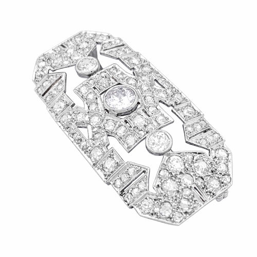 Broche Broche Art déco en platine, or blanc et diamants 58 Facettes 36012