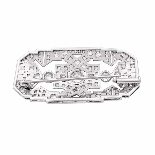Broche Broche Art déco en platine, or blanc et diamants 58 Facettes 36012
