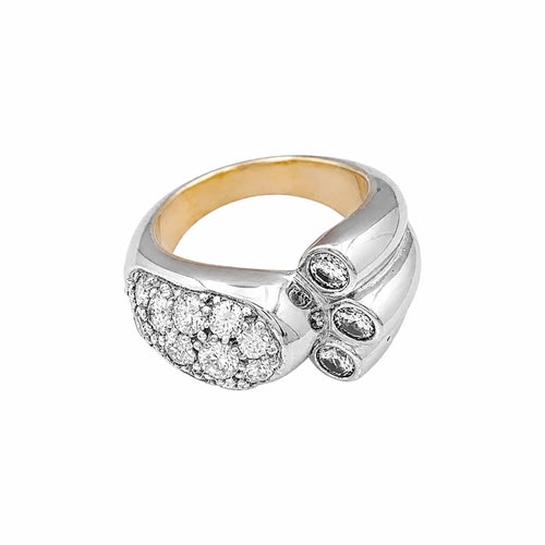Bague 51 Bague vintage en or jaune et blanc 750 et diamants 58 Facettes 35934