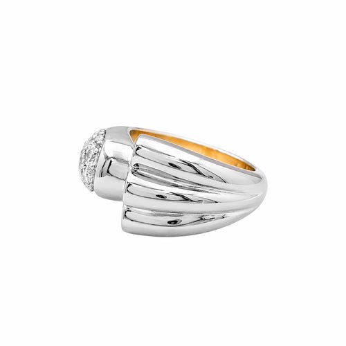 Bague 51 Bague vintage en or jaune et blanc 750 et diamants 58 Facettes 35934