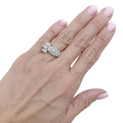 Bague 51 Bague vintage en or jaune et blanc 750 et diamants 58 Facettes 35934