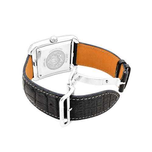 Montre Hermès Cape Cod - Montre en acier et cuir, très grand modèle 58 Facettes 36009