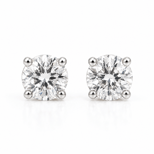 Boucles d'oreilles Puces d'oreilles en or blanc 18k et diamants 58 Facettes BO-003
