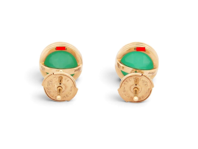 Boucles d'oreilles Poiray Lolita - Boucles d'oreilles chrysoprase en or jaune 18k 58 Facettes 276940