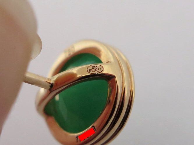 Boucles d'oreilles Poiray Lolita - Boucles d'oreilles chrysoprase en or jaune 18k 58 Facettes 276940