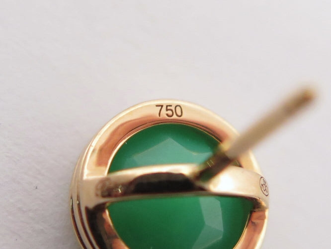 Boucles d'oreilles Poiray Lolita - Boucles d'oreilles chrysoprase en or jaune 18k 58 Facettes 276940