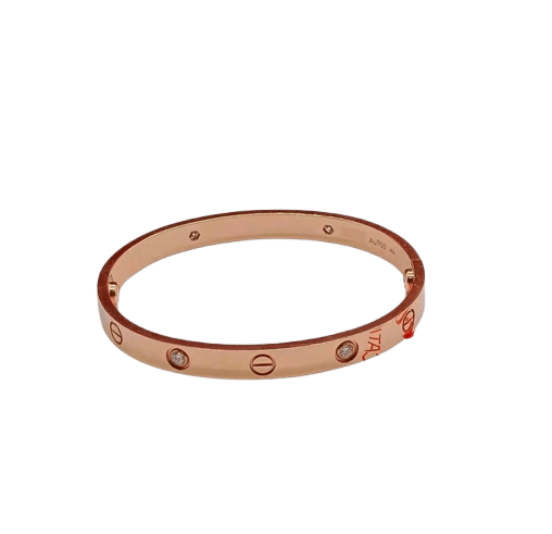 Cartier Love - Bracelet en or rose et 4 diamants