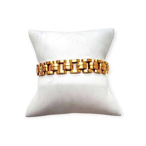 Bracelet Bracelet Tank articulé en or jaune 750 58 Facettes 330100388
