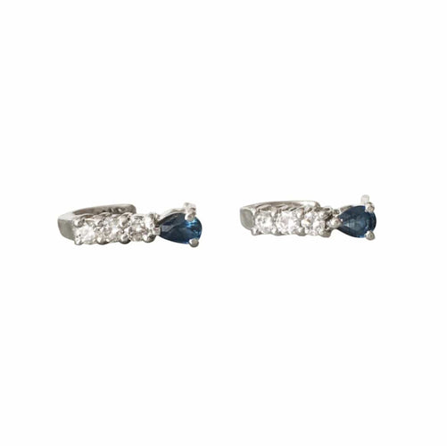 Boucles d'oreilles Boucles d’oreilles en or blanc 18k, saphirs et diamants 58 Facettes 293