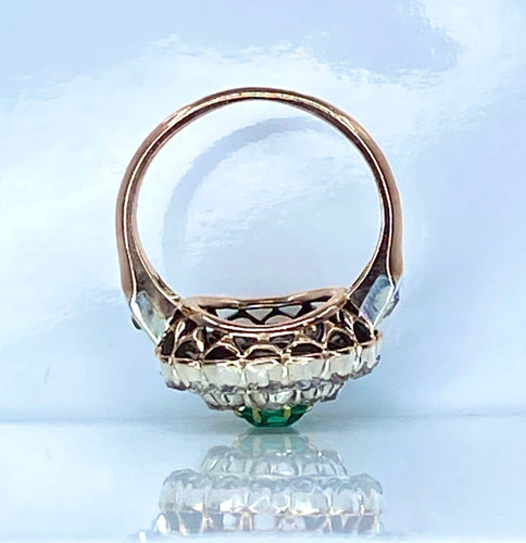 Bague 45 Bague marguerite en or 18 carats, émeraude et diamants 58 Facettes AB742