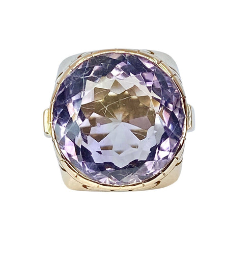 Bague 57 Bague en or jaune 18 carats et améthyste 32 carats 58 Facettes AB744