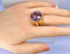 Bague 57 Bague en or jaune 18 carats et améthyste 32 carats 58 Facettes AB744