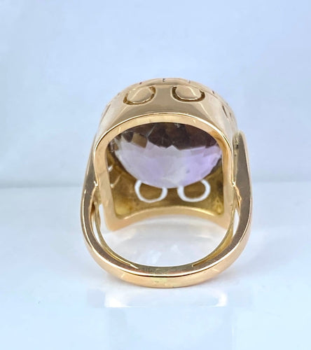 Bague 57 Bague en or jaune 18 carats et améthyste 32 carats 58 Facettes AB744