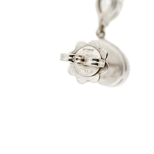 Boucles d'oreilles Boucles d’oreilles pendantes goutte en or blanc 18 ct et diamants 58 Facettes 36383