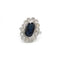 Bague 46 Bague Pompadour - Platine, diamants et saphir 58 Facettes 260193R