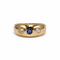 Bague 52 Bague jonc en or jaune 750, diamants et saphir 58 Facettes 260192R
