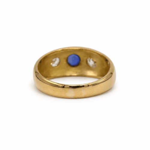 Bague 52 Bague jonc en or jaune 750, diamants et saphir 58 Facettes 260192R